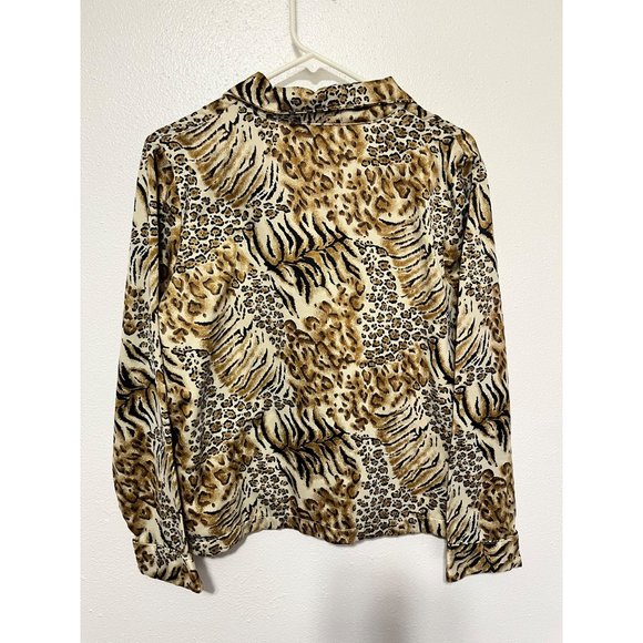 Amelias Collection 2 Pc Pantset Loungewear Leopard print Brown Tones Womans Size - Picture 2 of 8